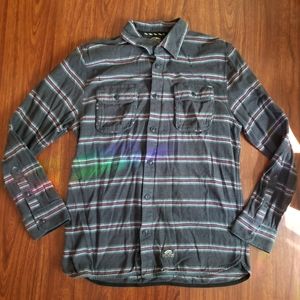 Van's Flannel Stripe Collar Button Down Shirt